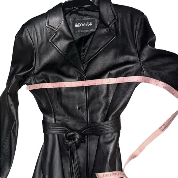 Kenneth Cole Reaction Black 100% Leather Jacket Size Large - Picture 3 of 6